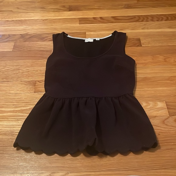 Anthropologie black ruffle top,‎ size small - Picture 2 of 9